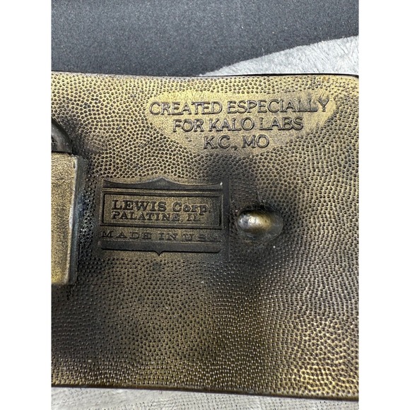 Vintage Kalo Belt Buckle Kalo Labs KC MO Farmers - Picture 5 of 7